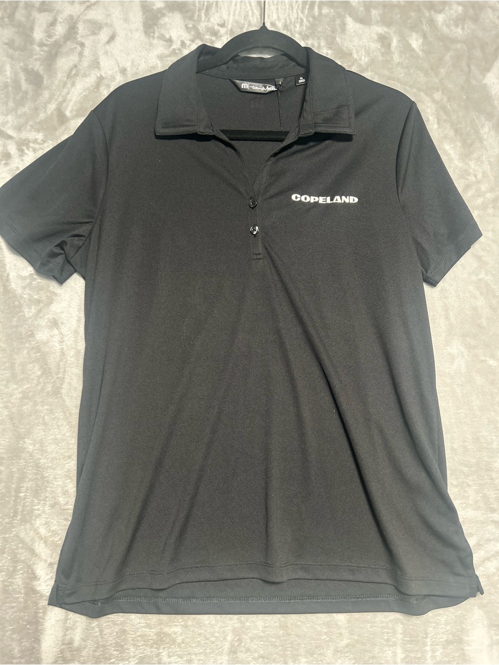 Travis Mathew Coto Performance Polo Shirt Women’s XL Black Copeland Embroidery